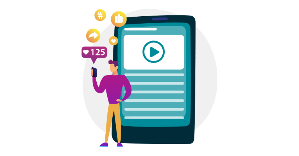 Illustration of video marketing.