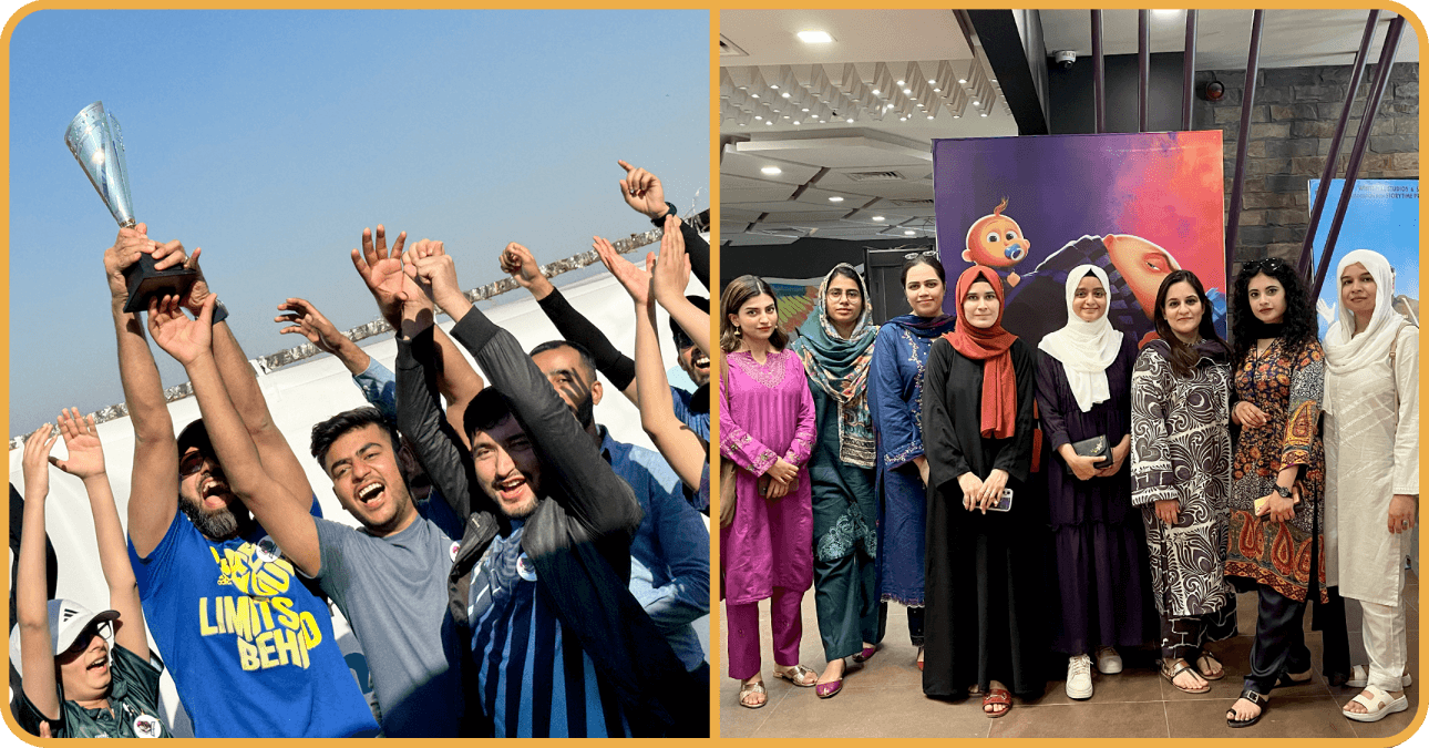 Lantro team participating in outdoor team-building activities aimed at promoting employee well-being