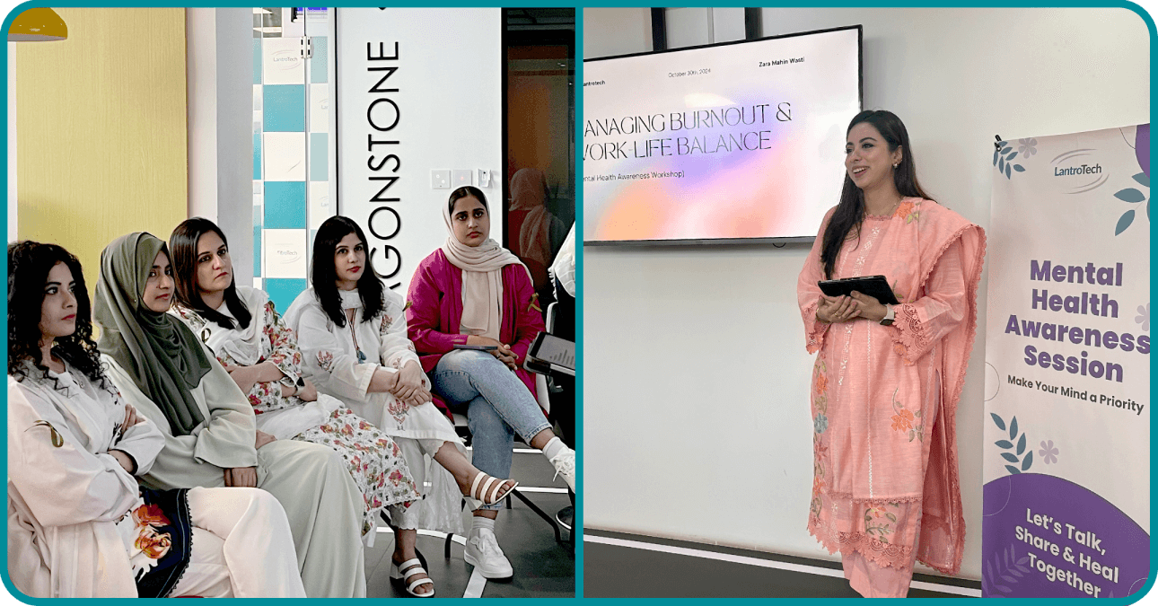 Mental Health Awareness session taking place at the Lantro office