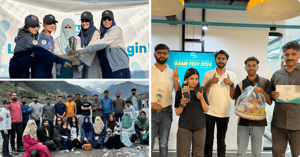 A carousel image of team LantroTech at Lantro Super League, Annual Trip to Kalam and Game Fest Tournament.