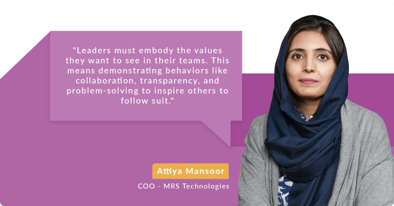 Attiya Mansoor, COO MRS Technologies, sharing insights at LantroTech to lead by example.