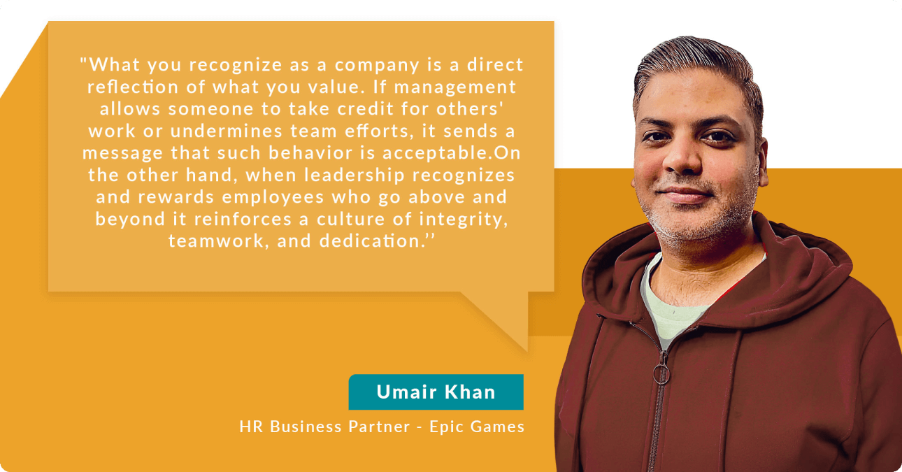 Umair Khan, HR Business Partner at Epic Games, sharing insights to foster a positive workplace culture at LantroTech.