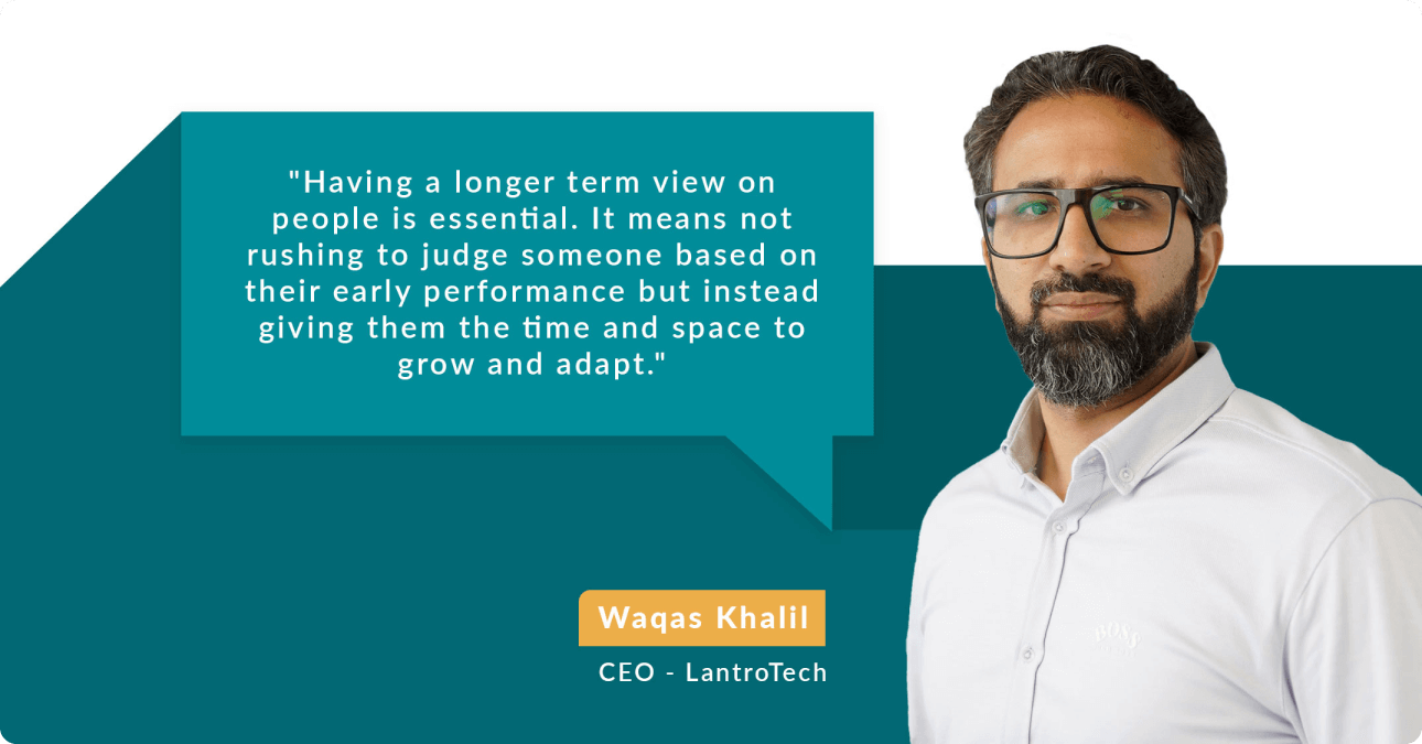Waqas Khalil, CEO of LantroTech, sharing insights on workplace culture with a Steve Jobs quote.