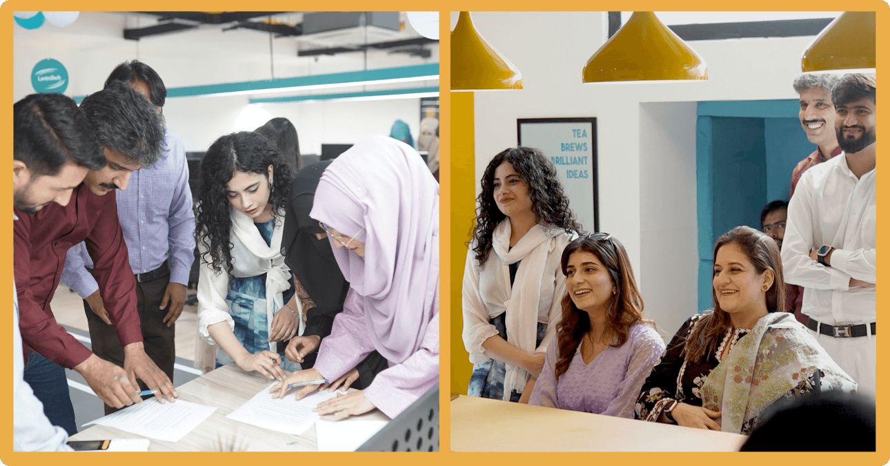 Team LantroTech collaborating in an inclusive workplace environment.