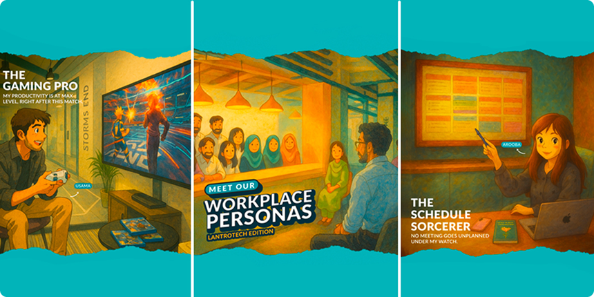 LantroTech's Ghibli-inspired AI visual blending dreamy aesthetics with modern office culture. A creative fusion of nostalgic animation style and AI-generated art, celebrating how technology and creativity meet to tell relatable, LantroTech team stories.
