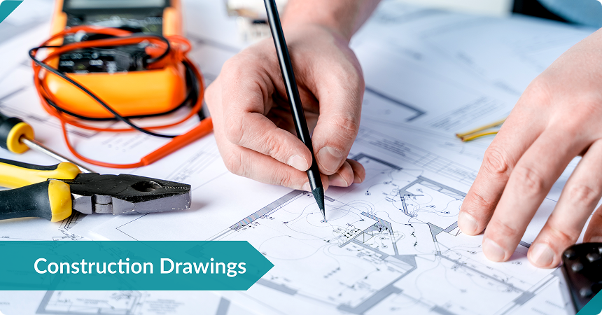 LantroTech HVAC system assessment with technical drawings and data outlet symbols for accurate estimation.
