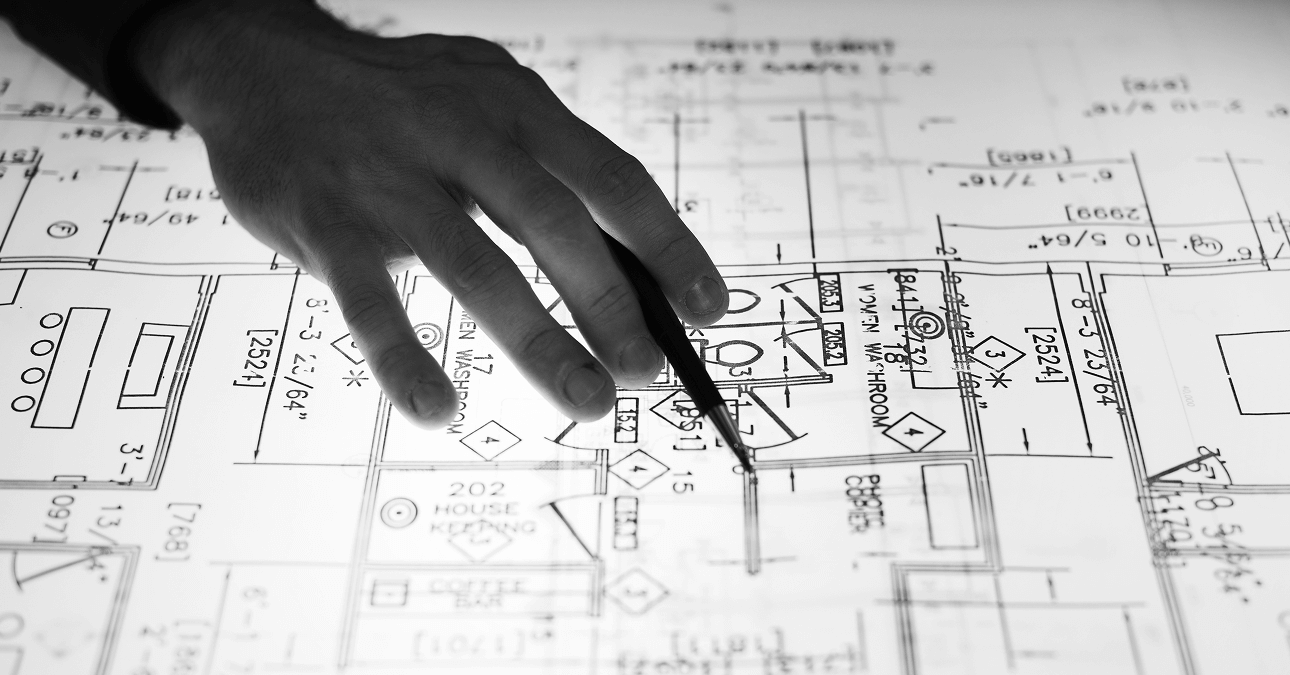 Designer working on a digital layout, illustrating LantroTech’s use of advanced shop drawings with BIM and 3D modeling for real-time project planning and visualization.