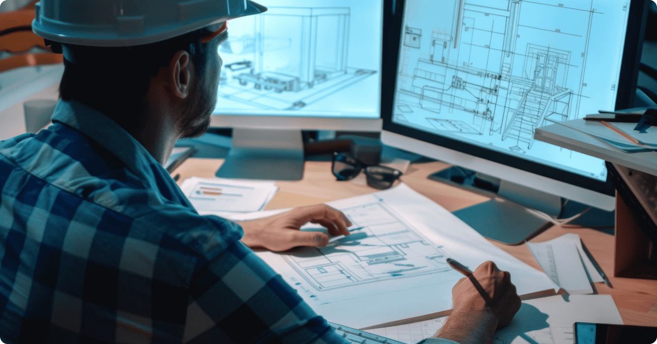 LantroTech engineer reviewing technical documentation for project success.