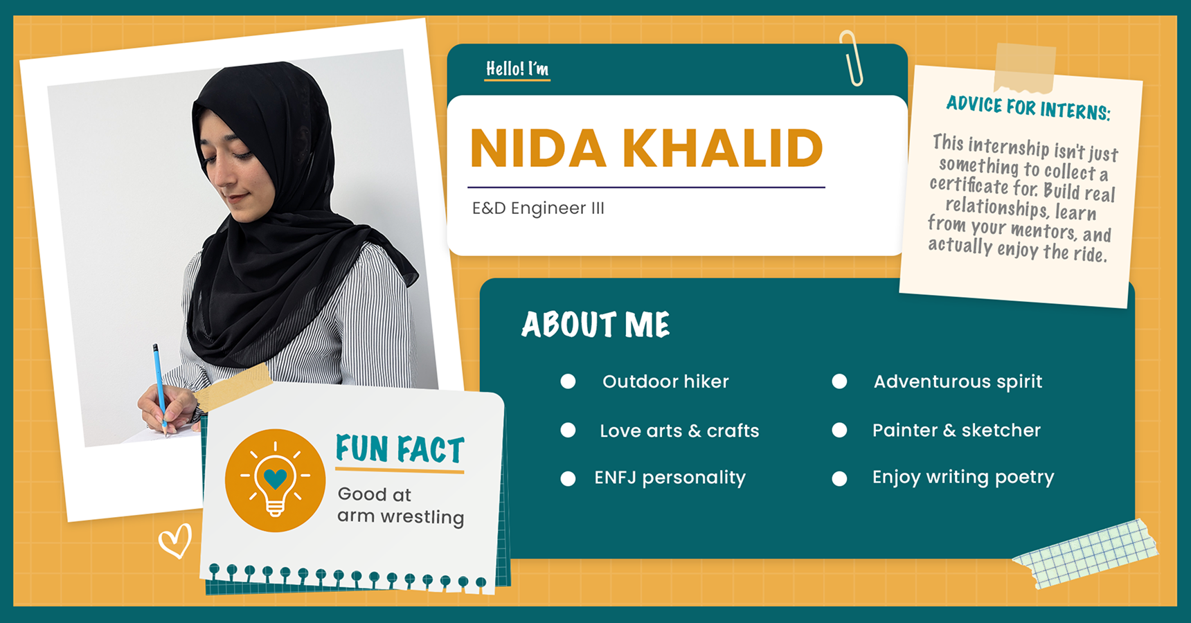 Nida Khalid, E&D-III Engineer at LantroTech, highlighting her leadership in cross-department execution, complex project coordination, administrative engineering documentation, and securing major corporate contracts.