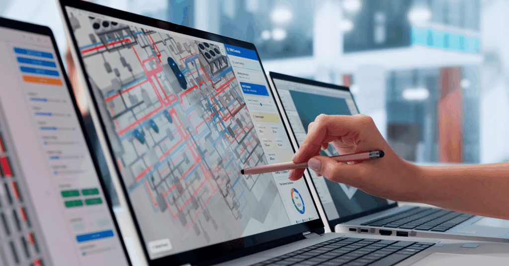 An estimation engineer utilizing interactive stylus software to map out precise digital takeoffs and electrical schematics.